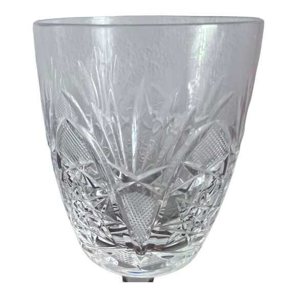 5 Crystal Cordial Goblets, Faceted Stem, 6.5 Inches Tall - Picture 7 of 10